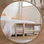 Runder Spiegel aus Holz Olive 0