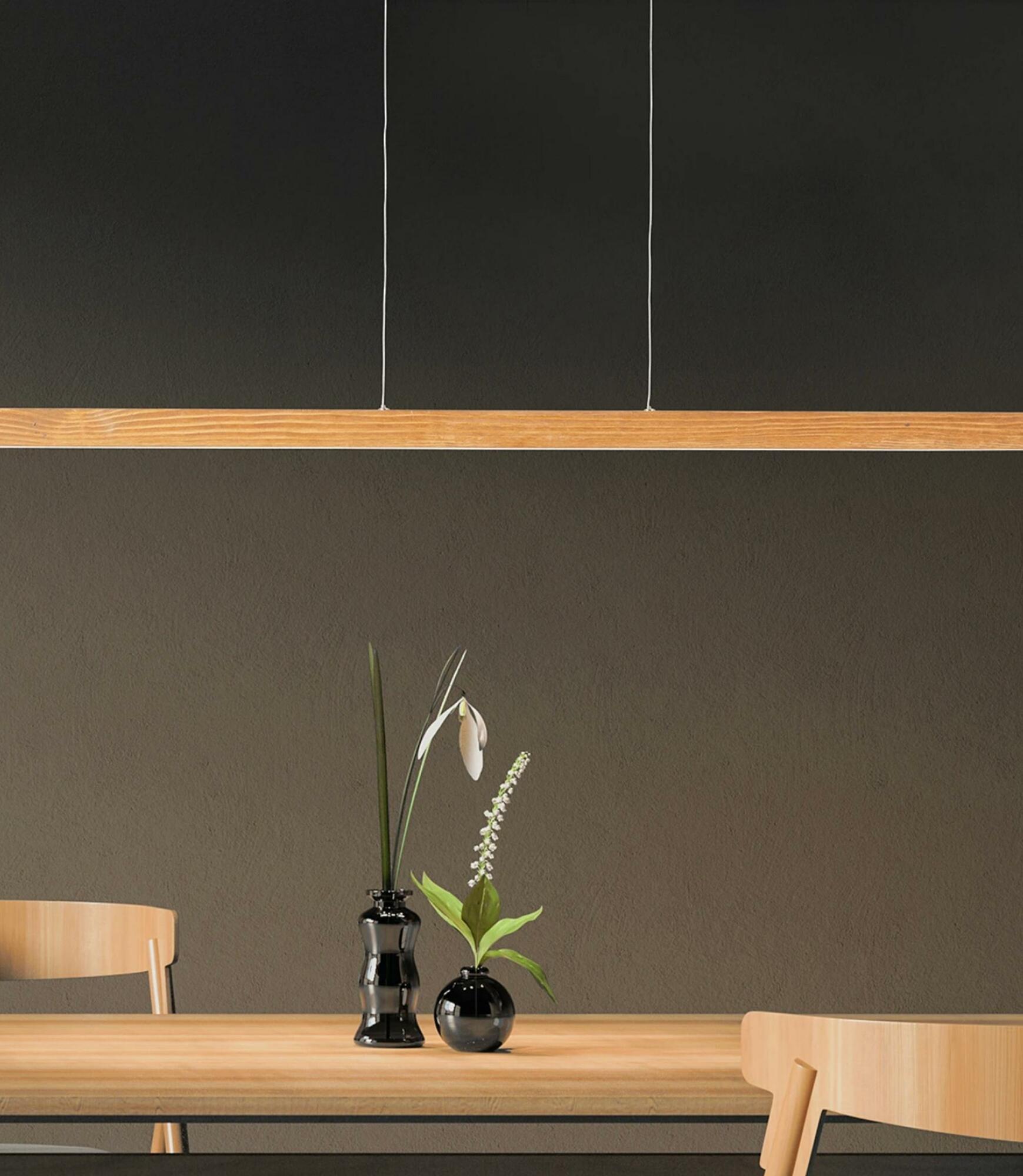 Minimalistische LED Pendelleuchte Holz 4