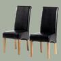Upholstered chair Nello II (set of 2) Faux leather Black 0