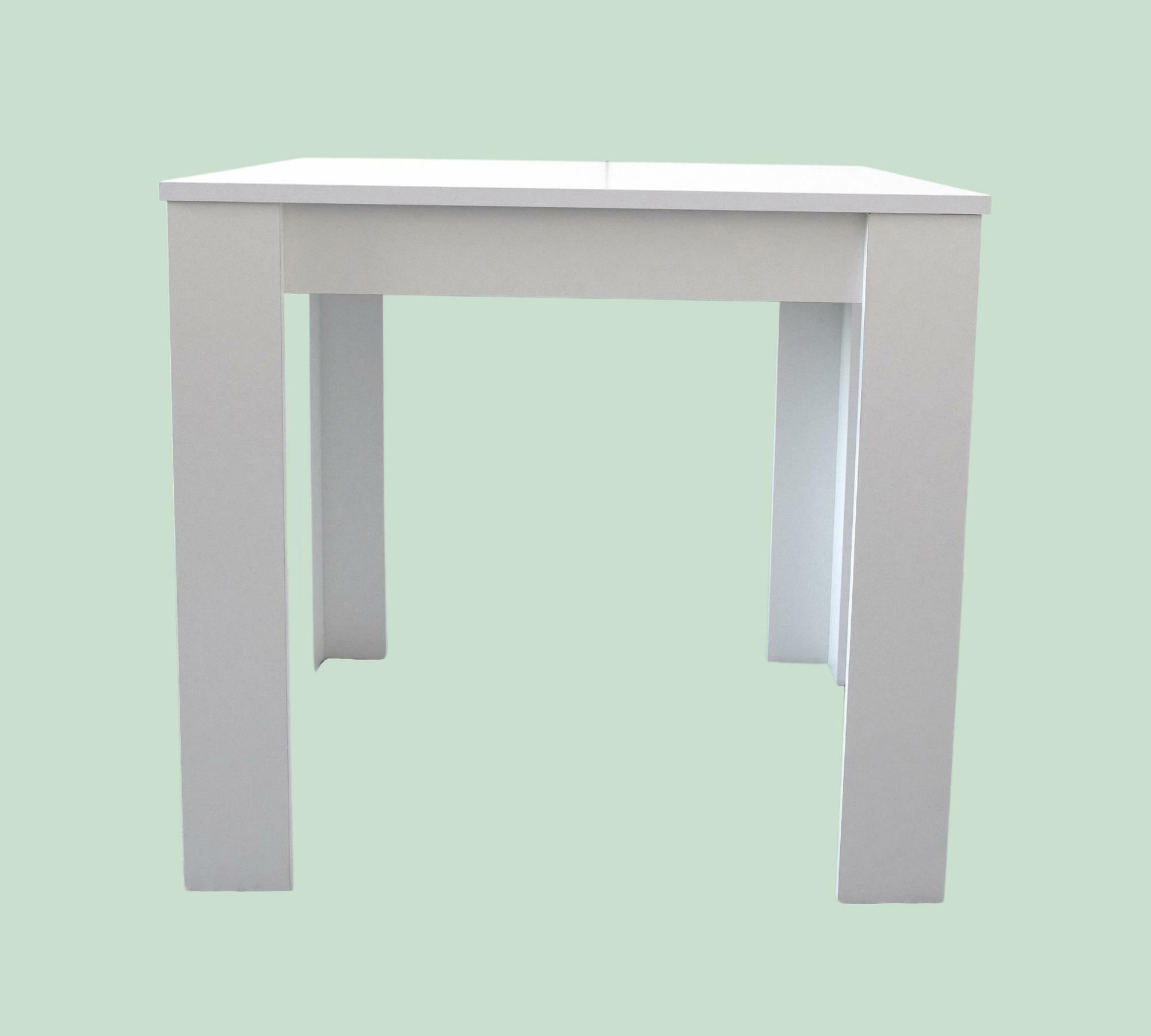 Minimalistischer quadratischer Tisch Weiß 1