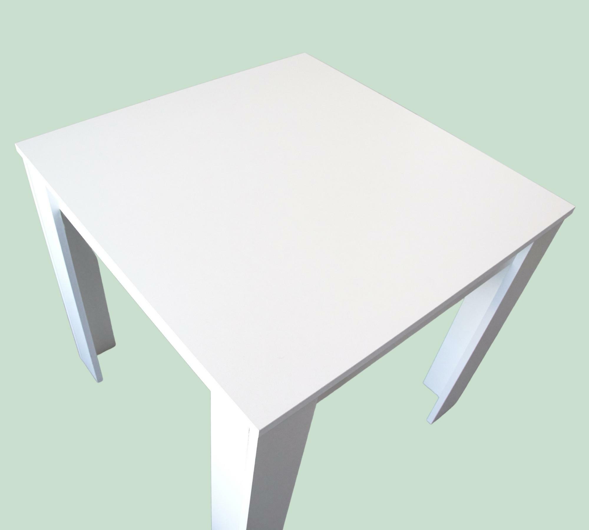 Minimalistischer quadratischer Tisch Weiß 2