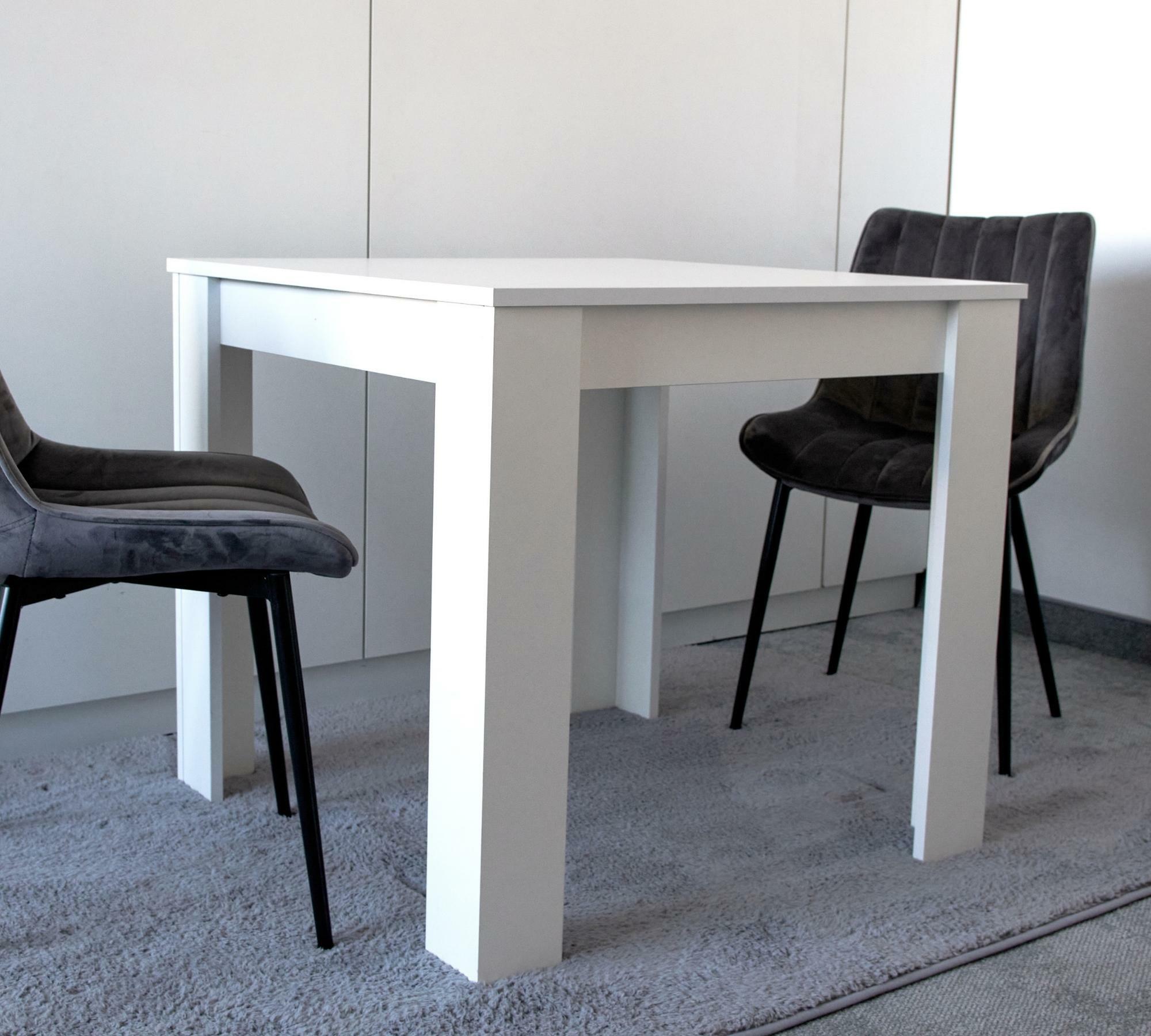 Minimalistischer quadratischer Tisch Weiß 3
