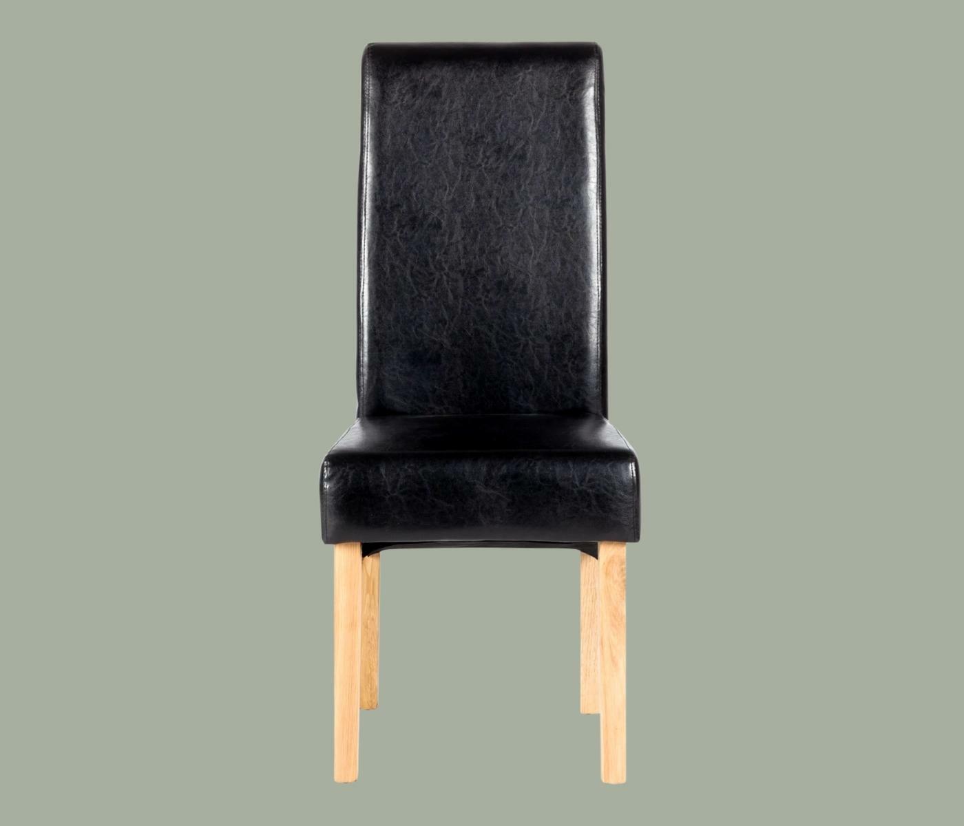Upholstered chair Nello II (set of 2) Faux leather Black 1