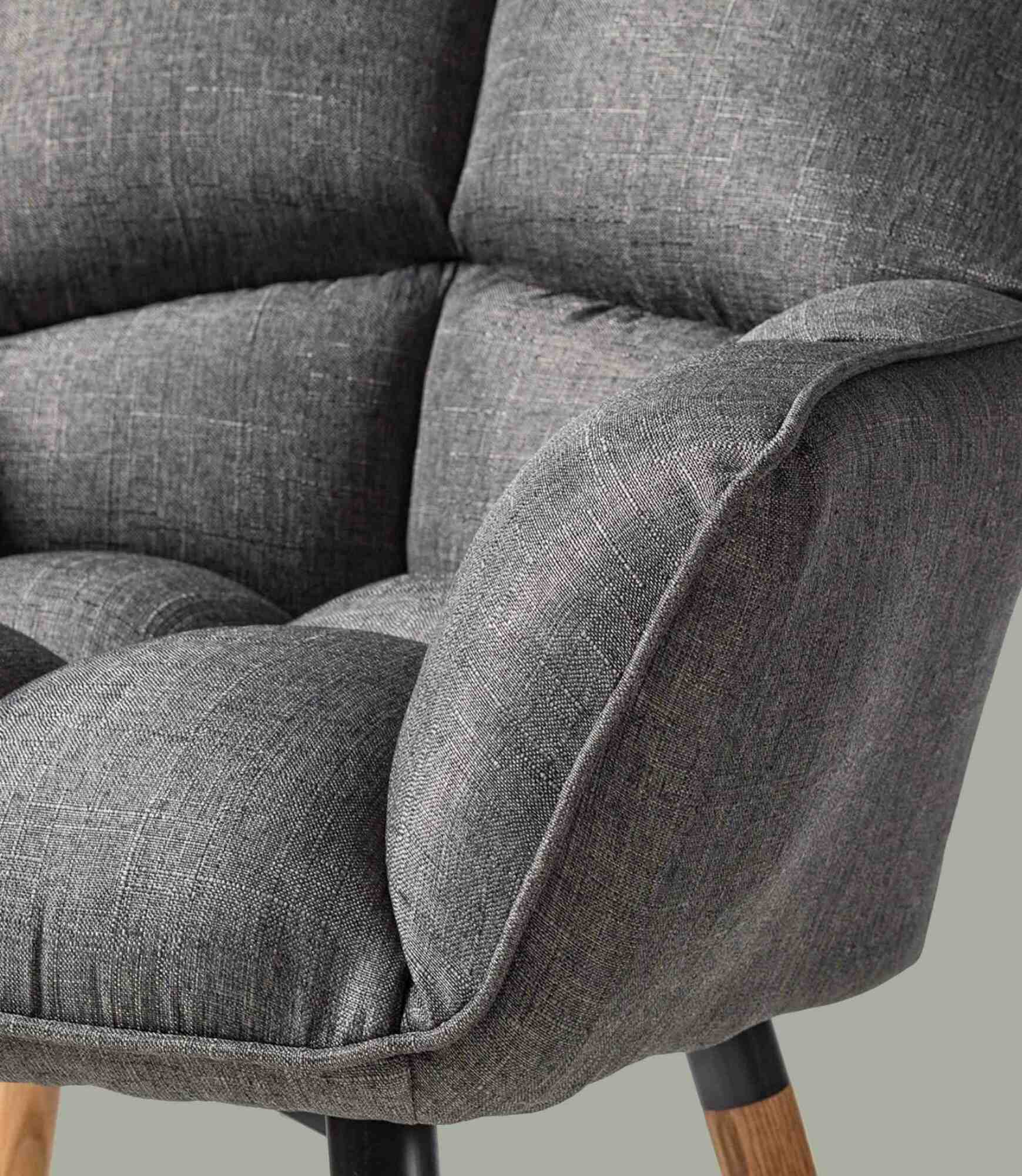 Armlehnstuhl aus Webstoff in Grau 3