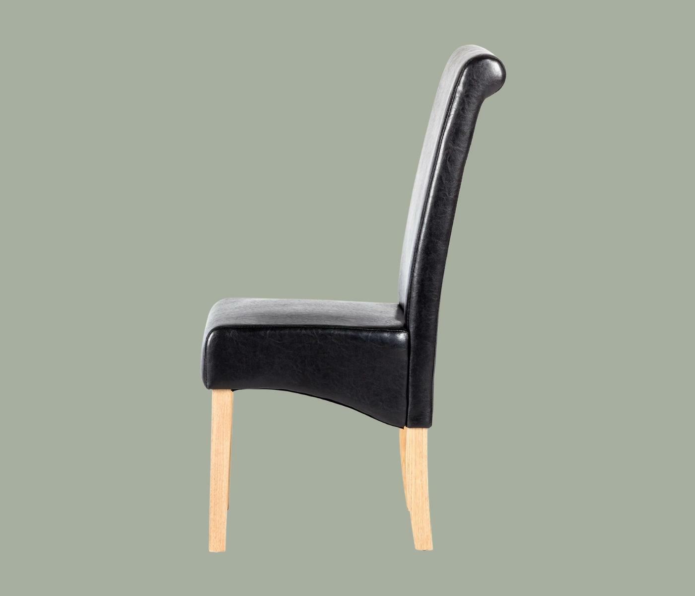 Upholstered chair Nello II (set of 2) Faux leather Black 2