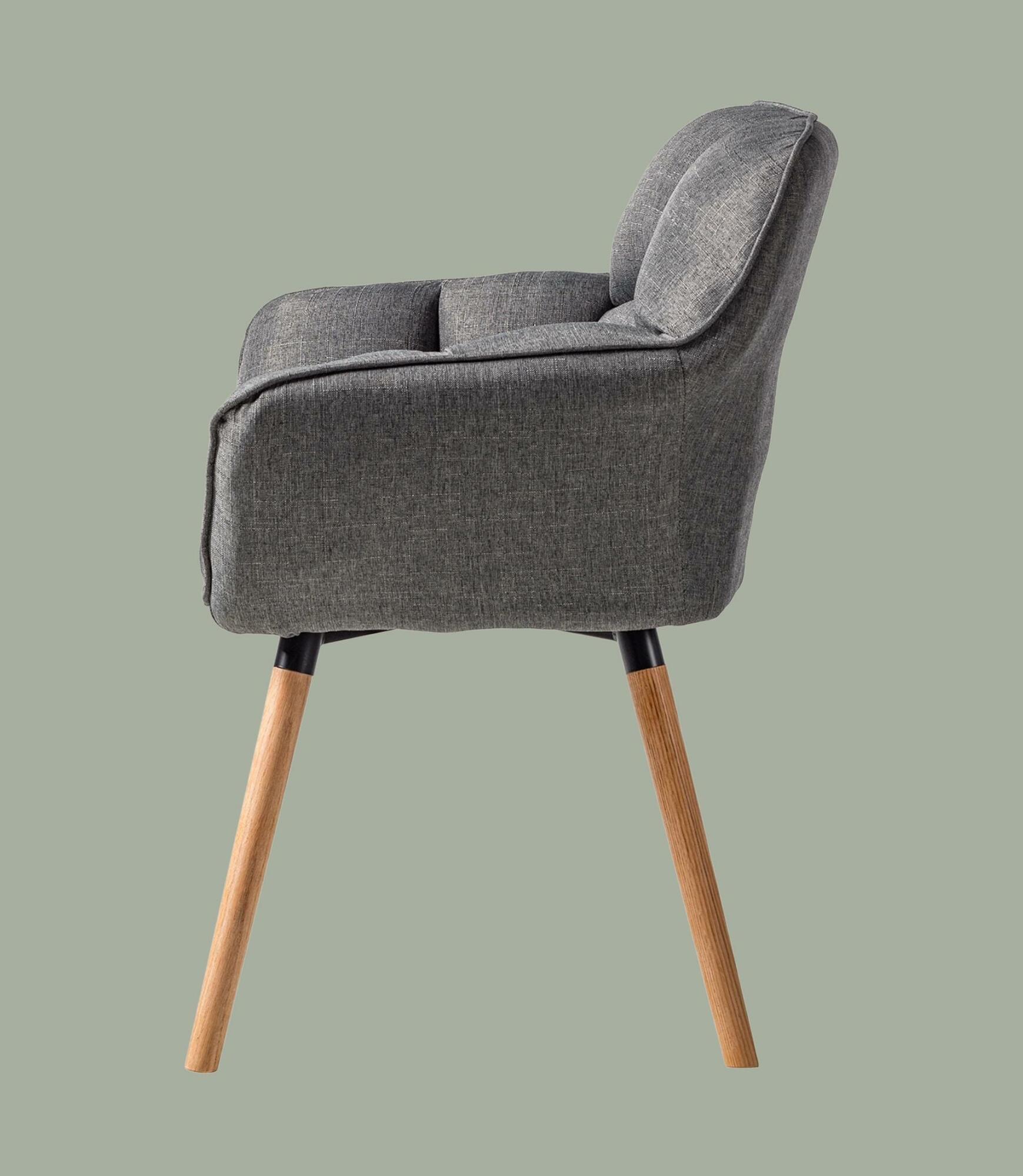 Armlehnstuhl aus Webstoff in Grau 4
