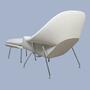 Womb Chair mit Ottoman von Knoll International Weiß 2