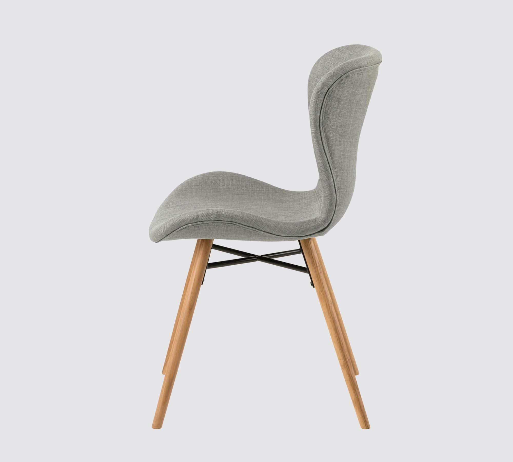 Polsterstuhl LIVARAS Webstoff Radis: Hellgrau 2er Set 3
