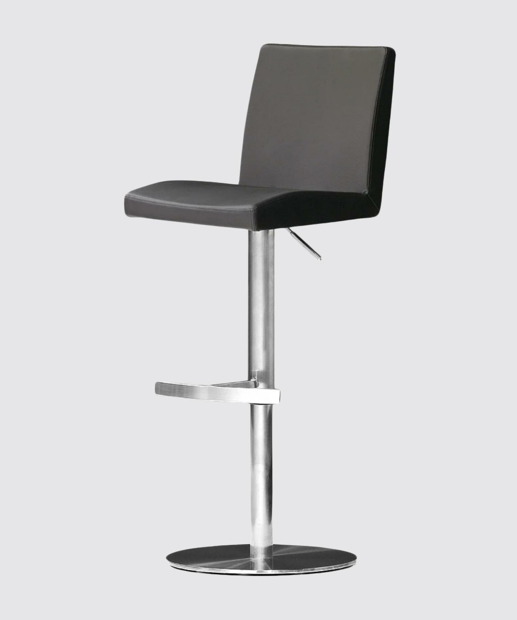 Barstuhl Leder Schwarz  1