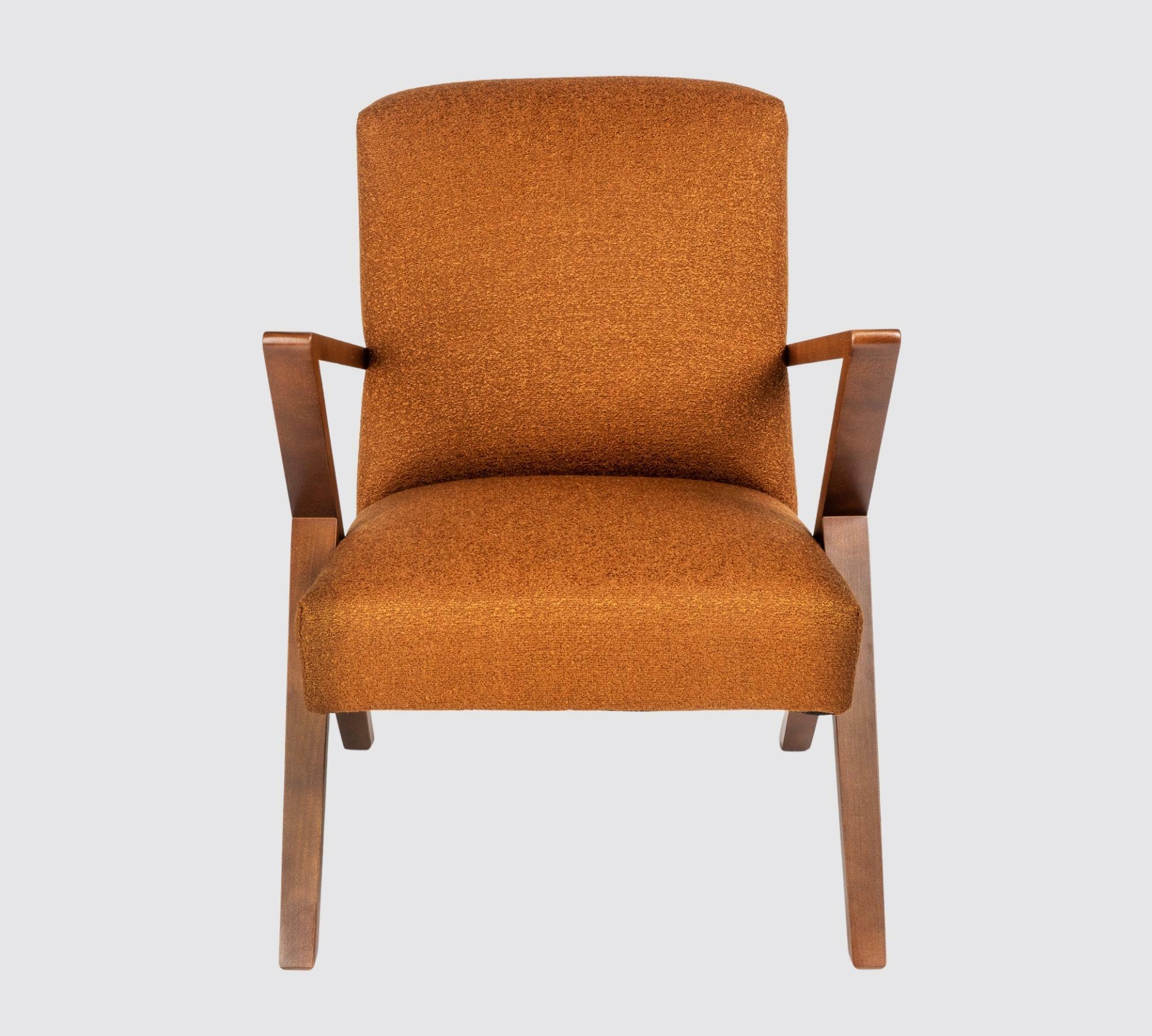 Cocoli-Exclusive Bouclé-Armlehnstuhl Dunkelorange 1