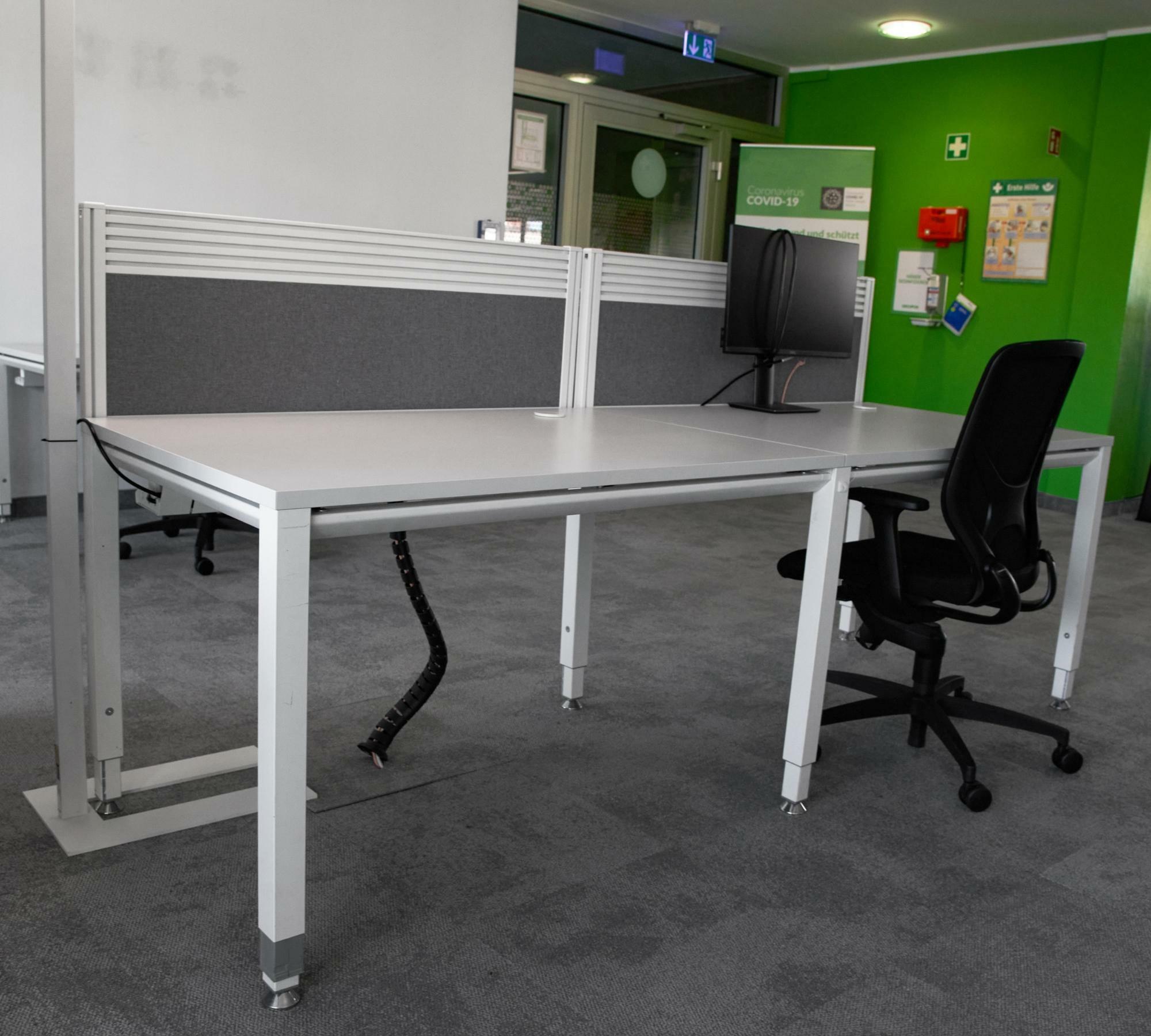 Kleiner Schreibtisch 2er Kombination Weiß 2