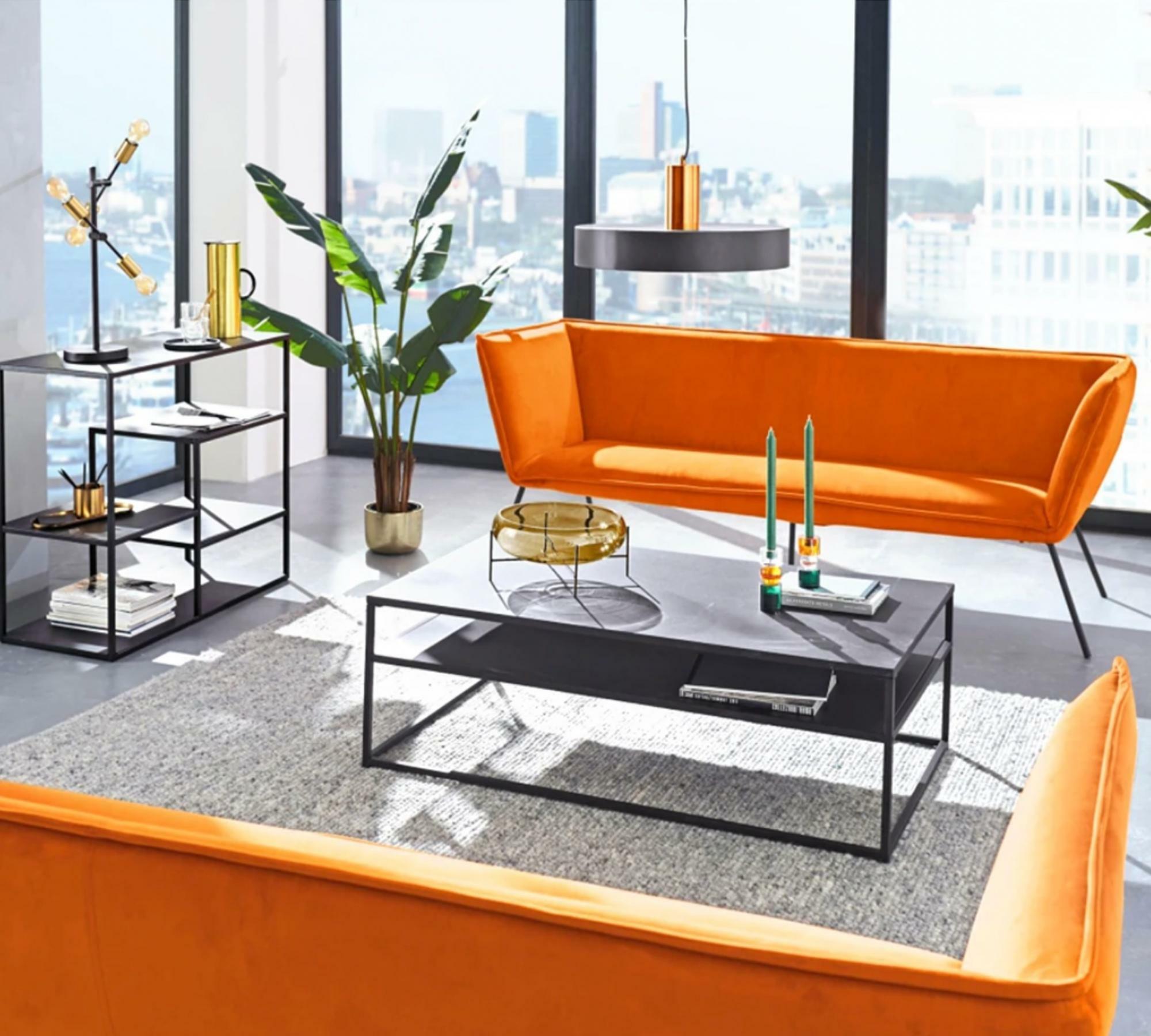 Minimalistischer Couchtisch aus Metall Schwarz 2