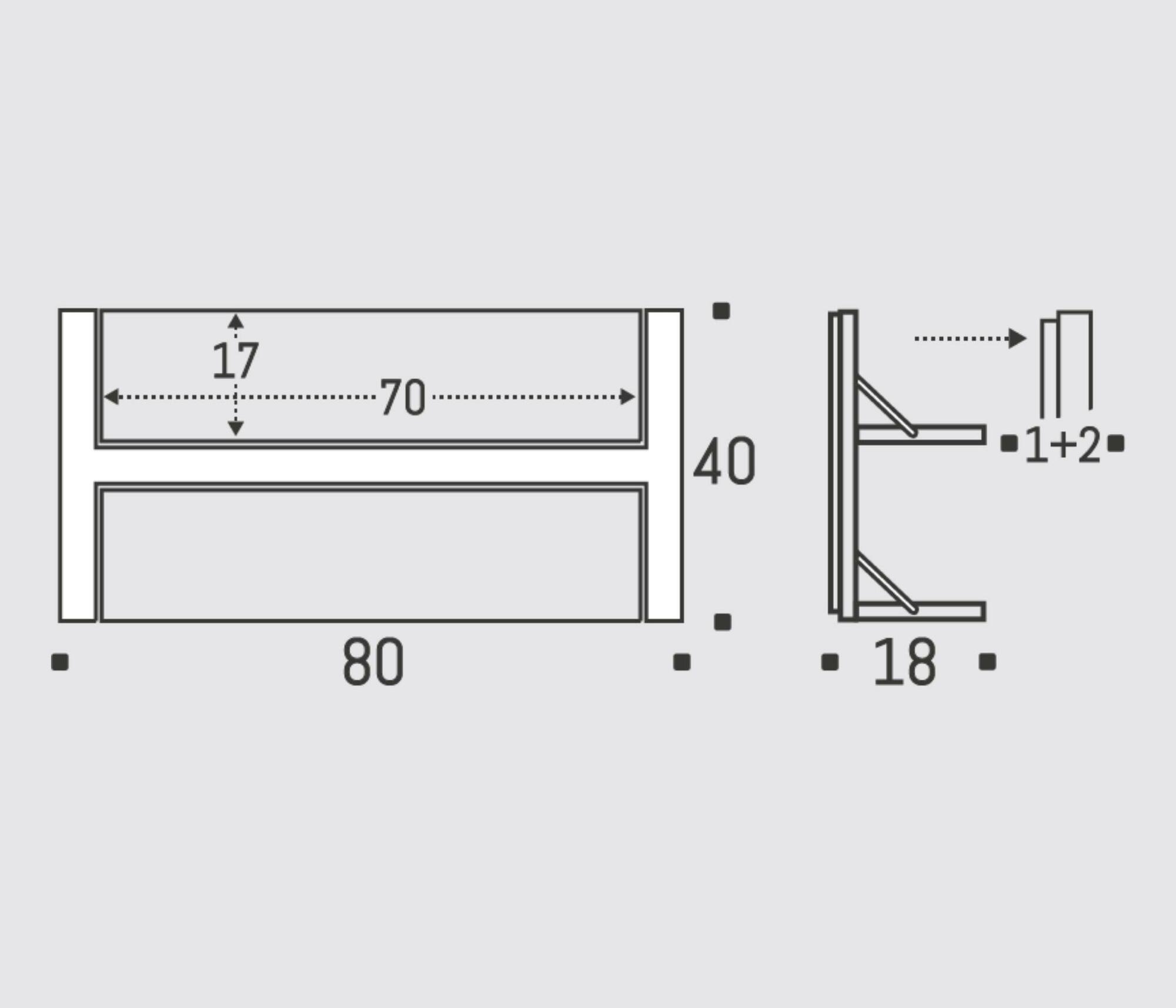 Fläpps Wall Shelf Wood Black 80 x 40 cm 3