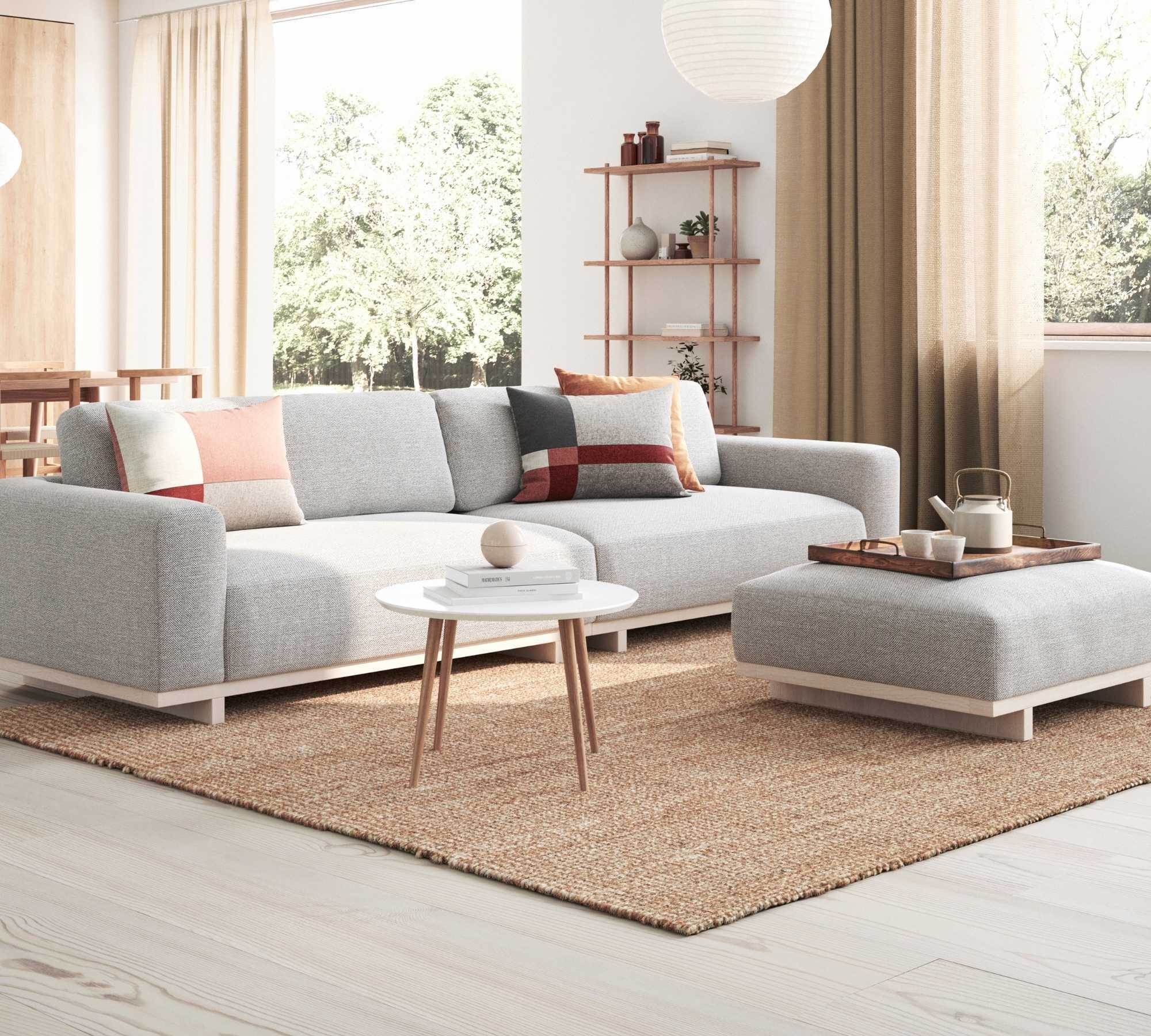 Großer runder Couchtisch Hubert Weiß / Oak 2