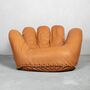 Poltronova JOE Baseball Sessel braunes Leder 1