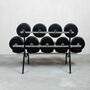Herman Miller Vintage Marshmallow Sofa aus Leder Schwarz 4
