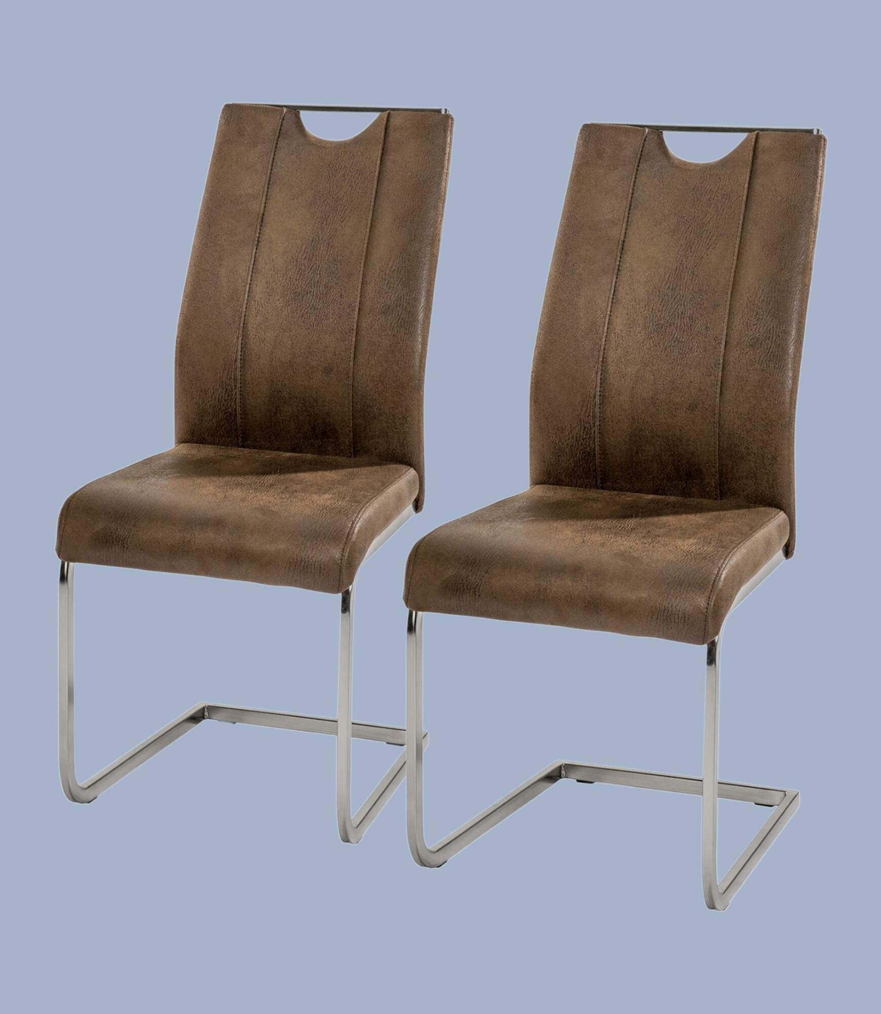 2x Freischwinger Mikrofaser Braun 0