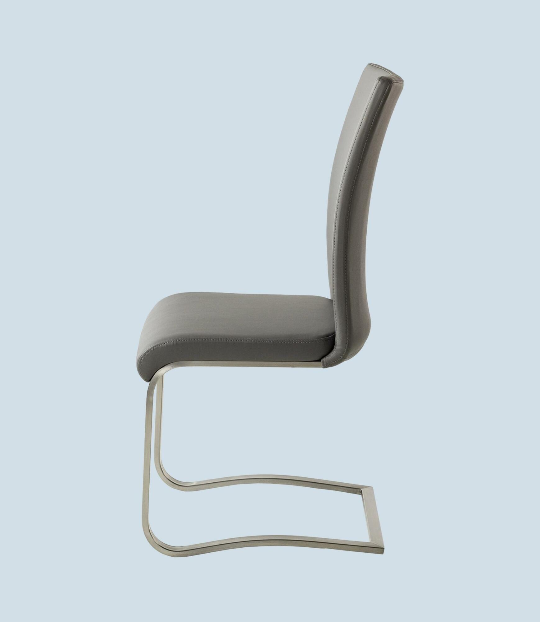 2x Freischwinger Lederimitat Grau  3