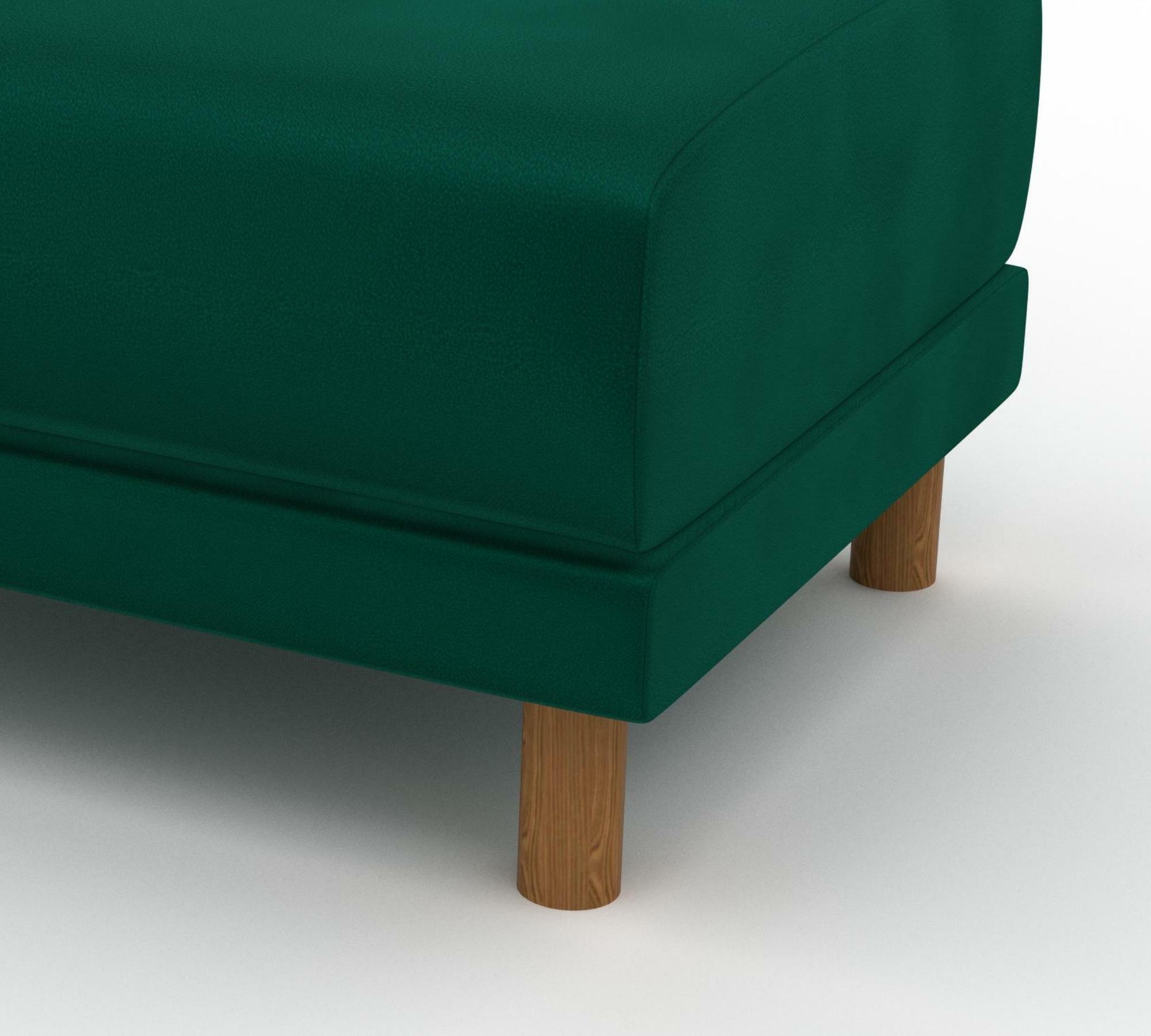 Tyme Pouf mit Eichenbeinen Samt Waldgrün 2