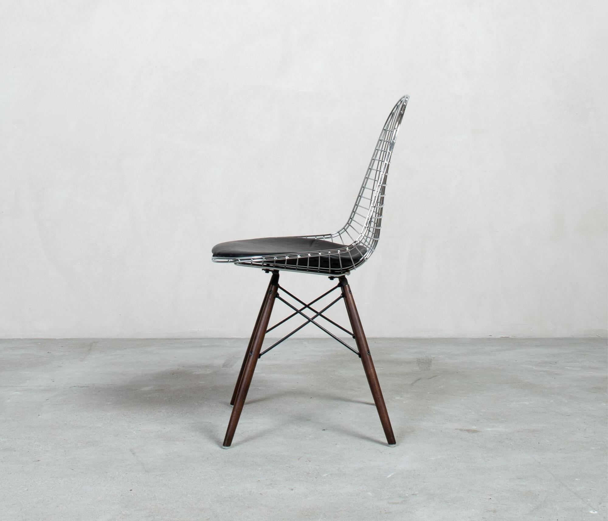 Vitra Eames Wire Chair DKW mit Sitzpolster Metall 4