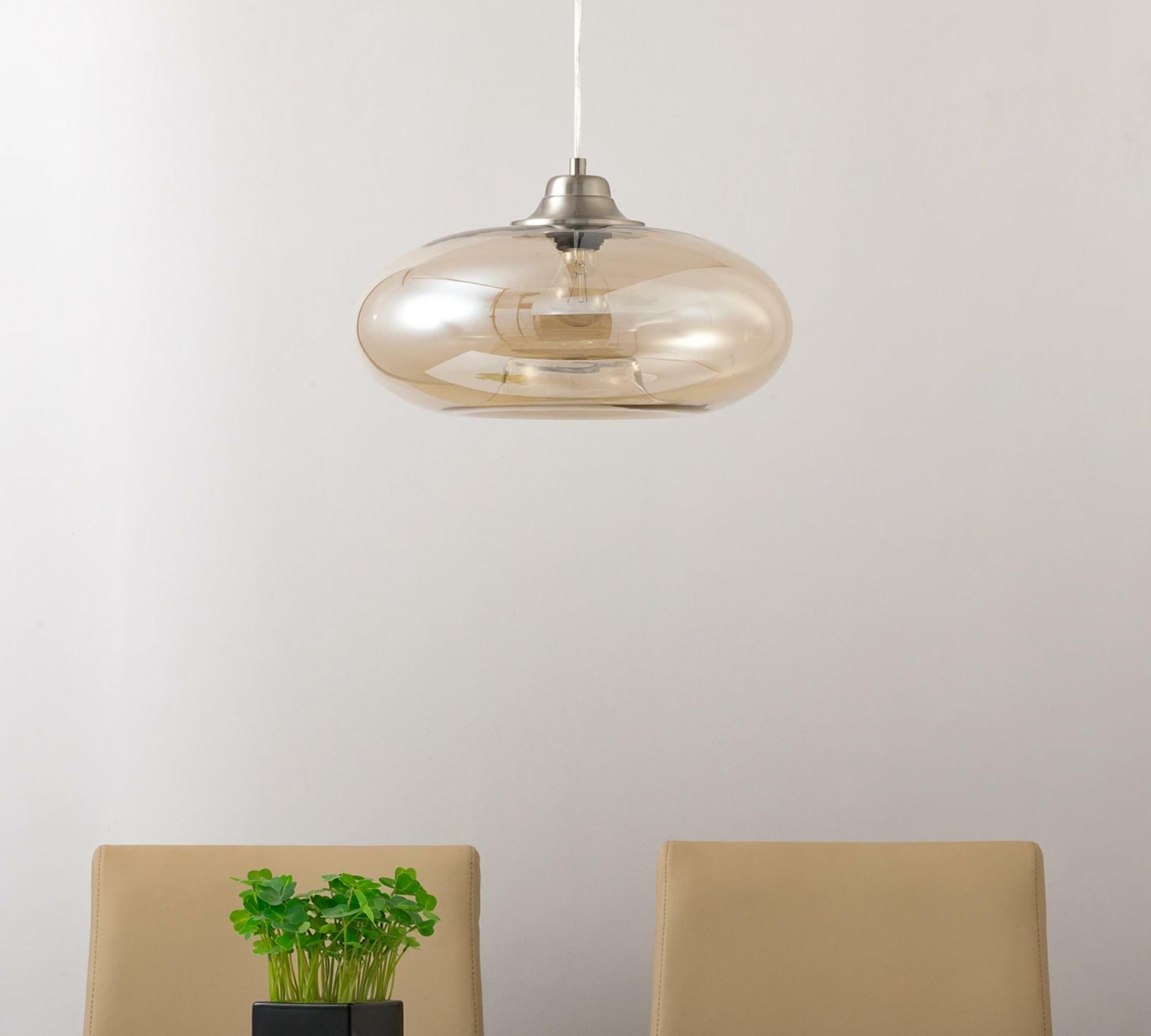 Glass pendant lamp champagne colored 6