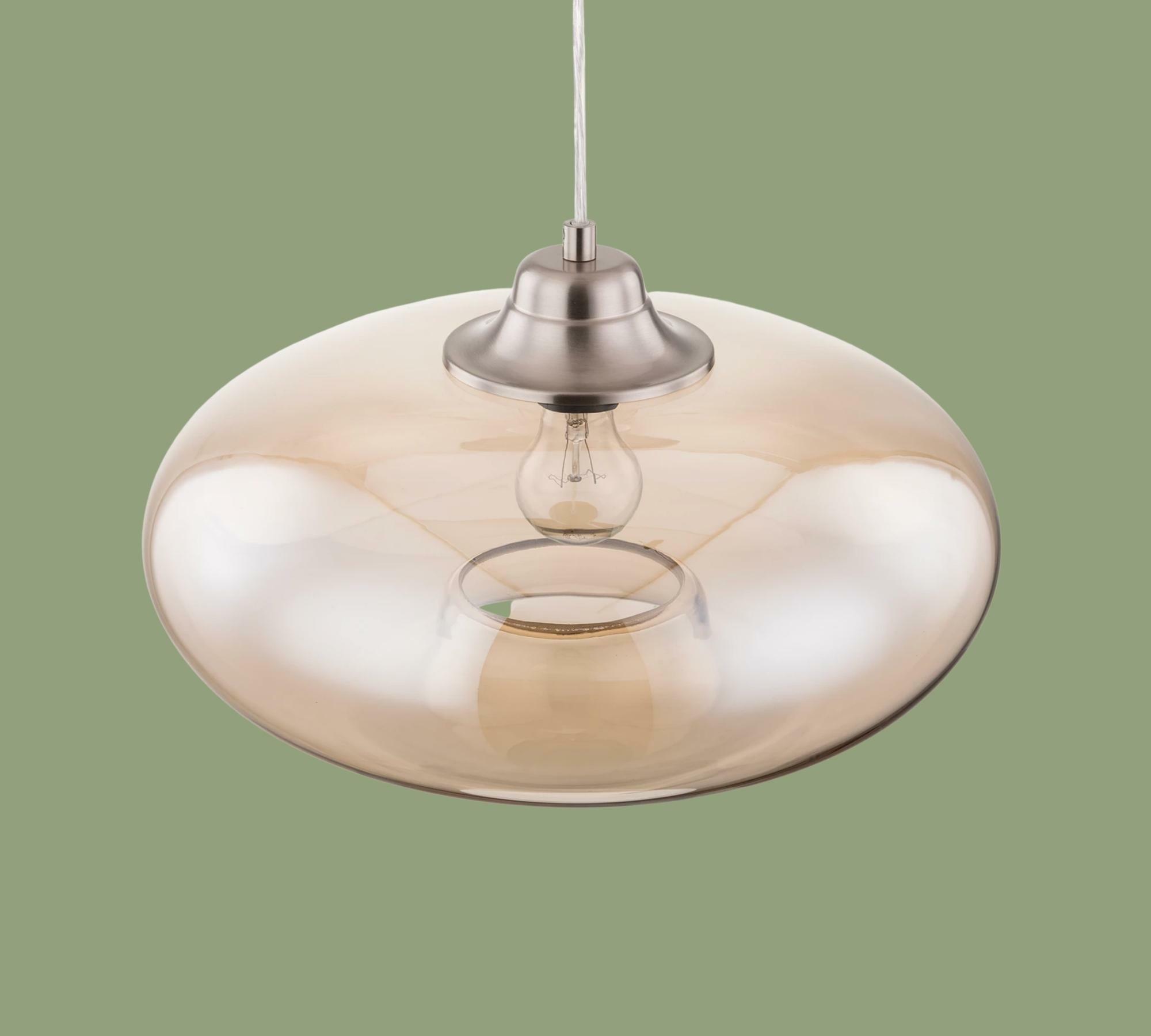 Glass pendant lamp champagne colored 3