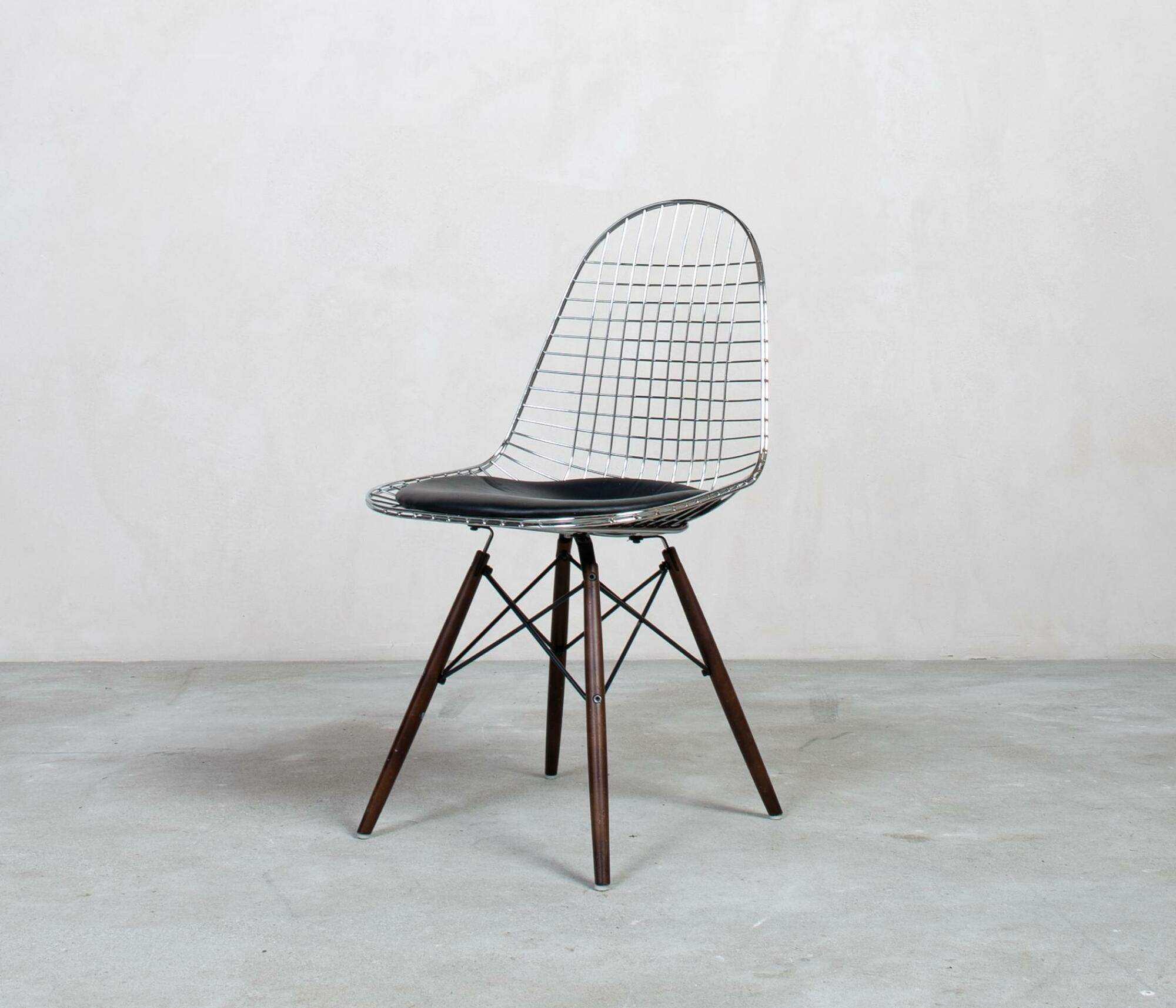 Vitra Eames Wire Chair DKW mit Sitzpolster Metall 2