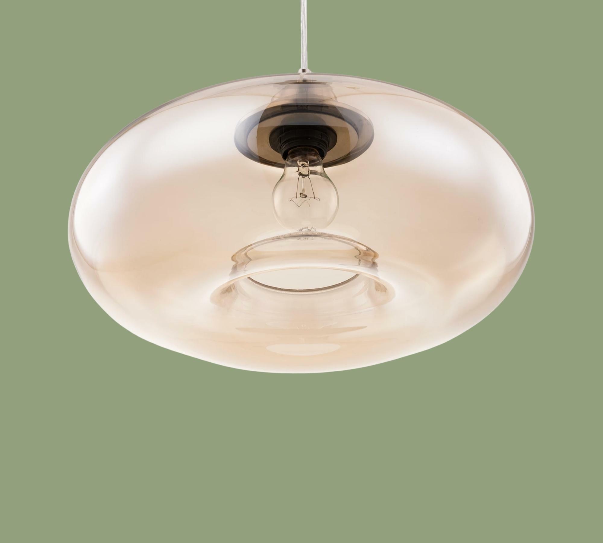 Glass pendant lamp champagne colored 4