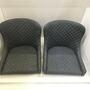 2x Esszimmerstuhl aus gestepptem Kunstleder Grau 5