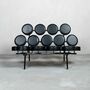 Herman Miller Vintage Marshmallow Sofa aus Leder Schwarz 1