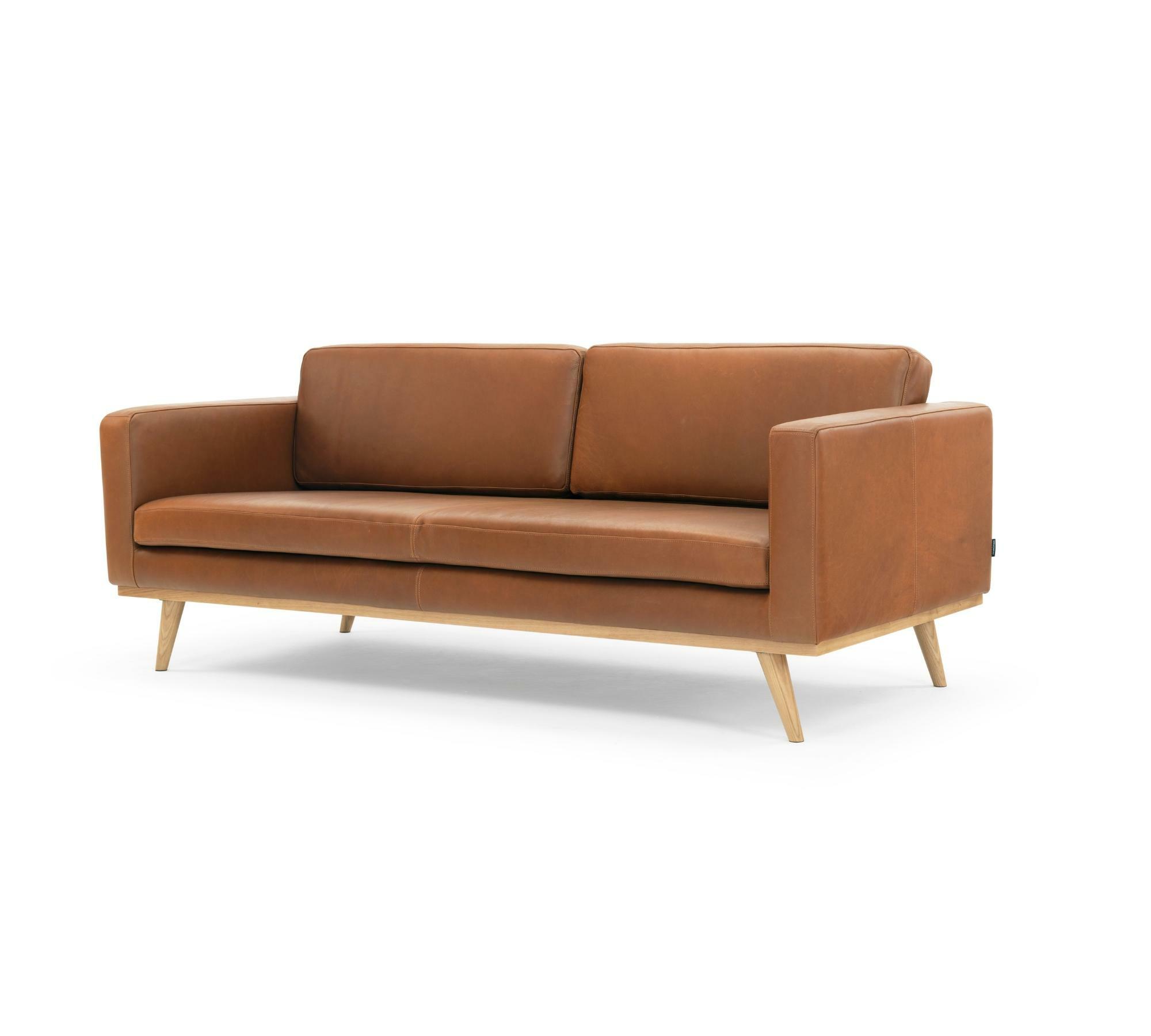 Johan 3-Sitzer Sofa Leder Cognac 1