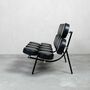 Herman Miller Vintage Marshmallow Sofa aus Leder Schwarz 2
