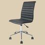 Office swivel chair made of faux leather in black 0