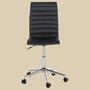 Office swivel chair made of faux leather in black 1