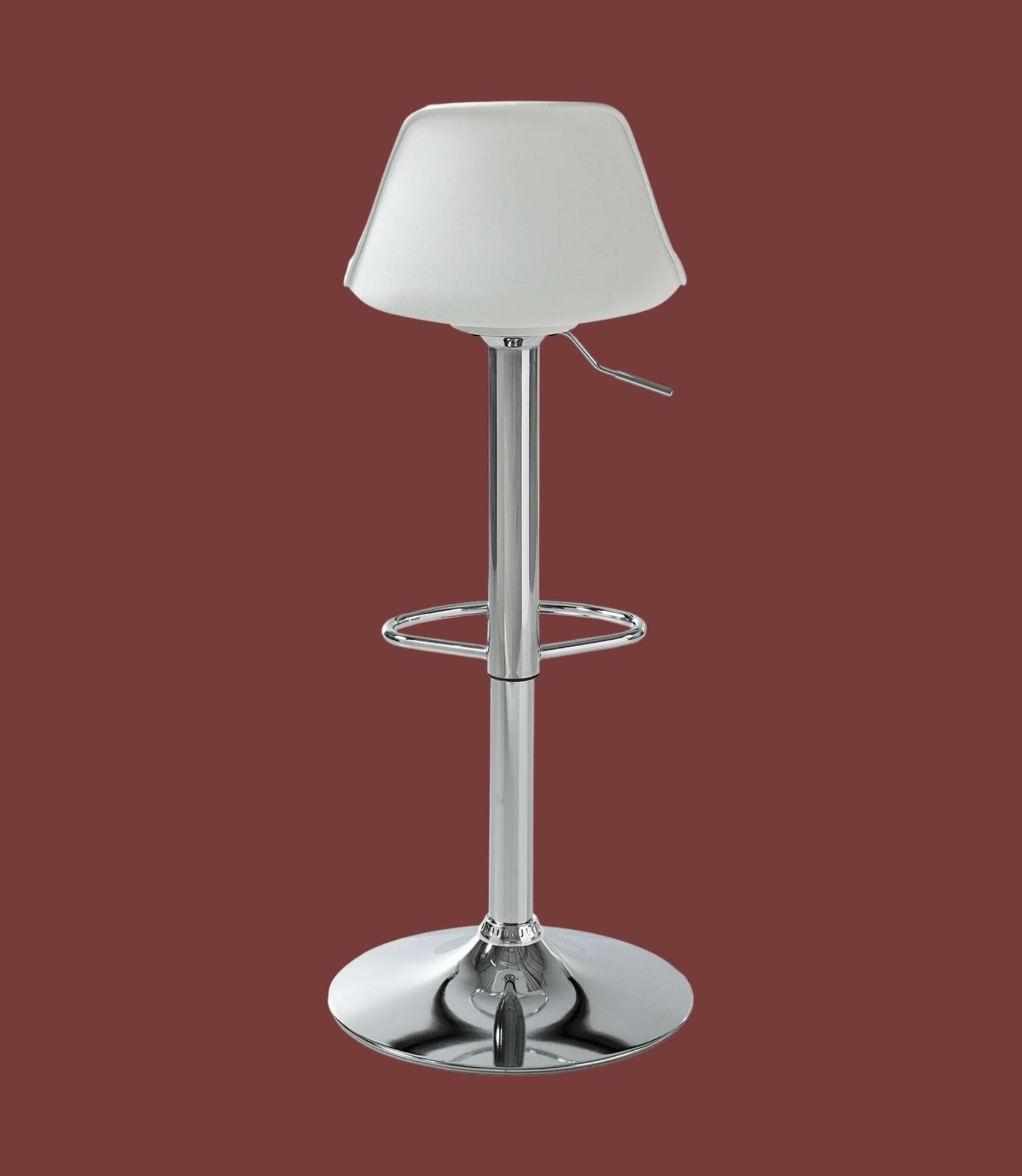 2x Set Bar stool of plastic and stainless steel White 3