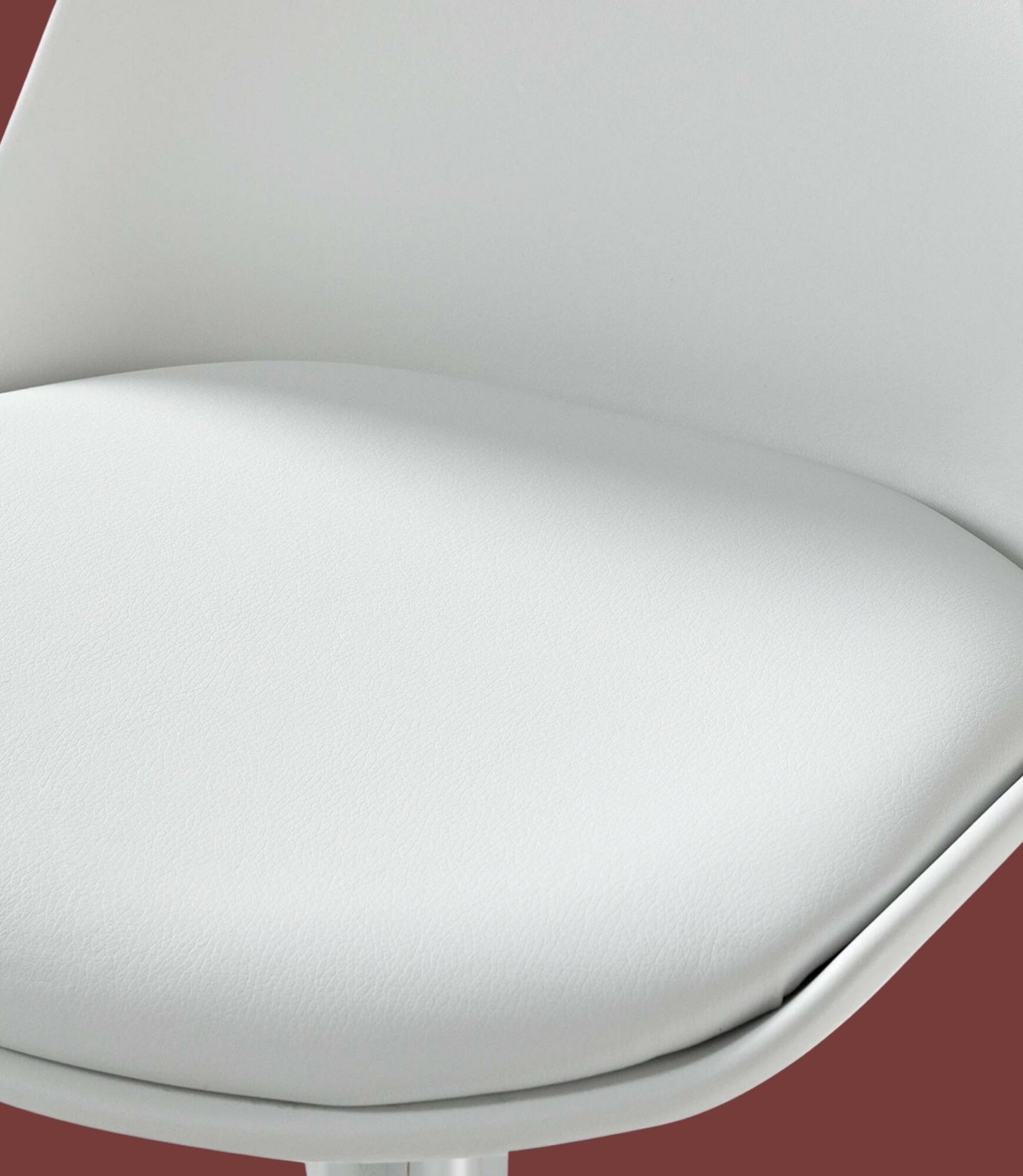 2x Set Bar stool of plastic and stainless steel White 5