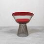 Knoll Platner Arm Chair aus Metall mit rotem Kissen 1