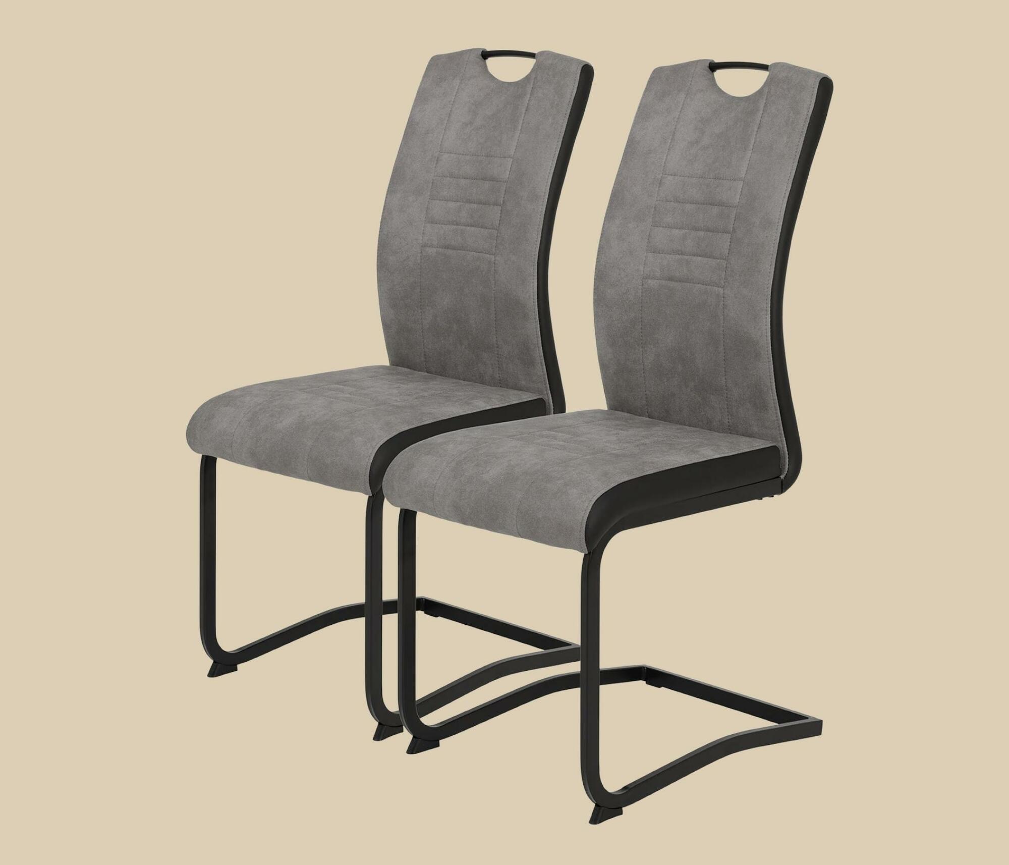 2x Freischwinger Mikrofaser Mittelgrau 0