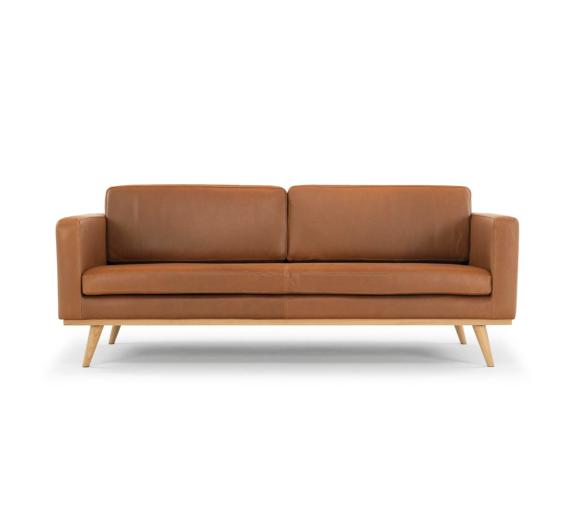 Johan 3-Sitzer Sofa Leder Cognac 0