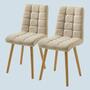 Polsterstuhl Doskie II Leinen / Eiche massiv Beige 2er Set 0