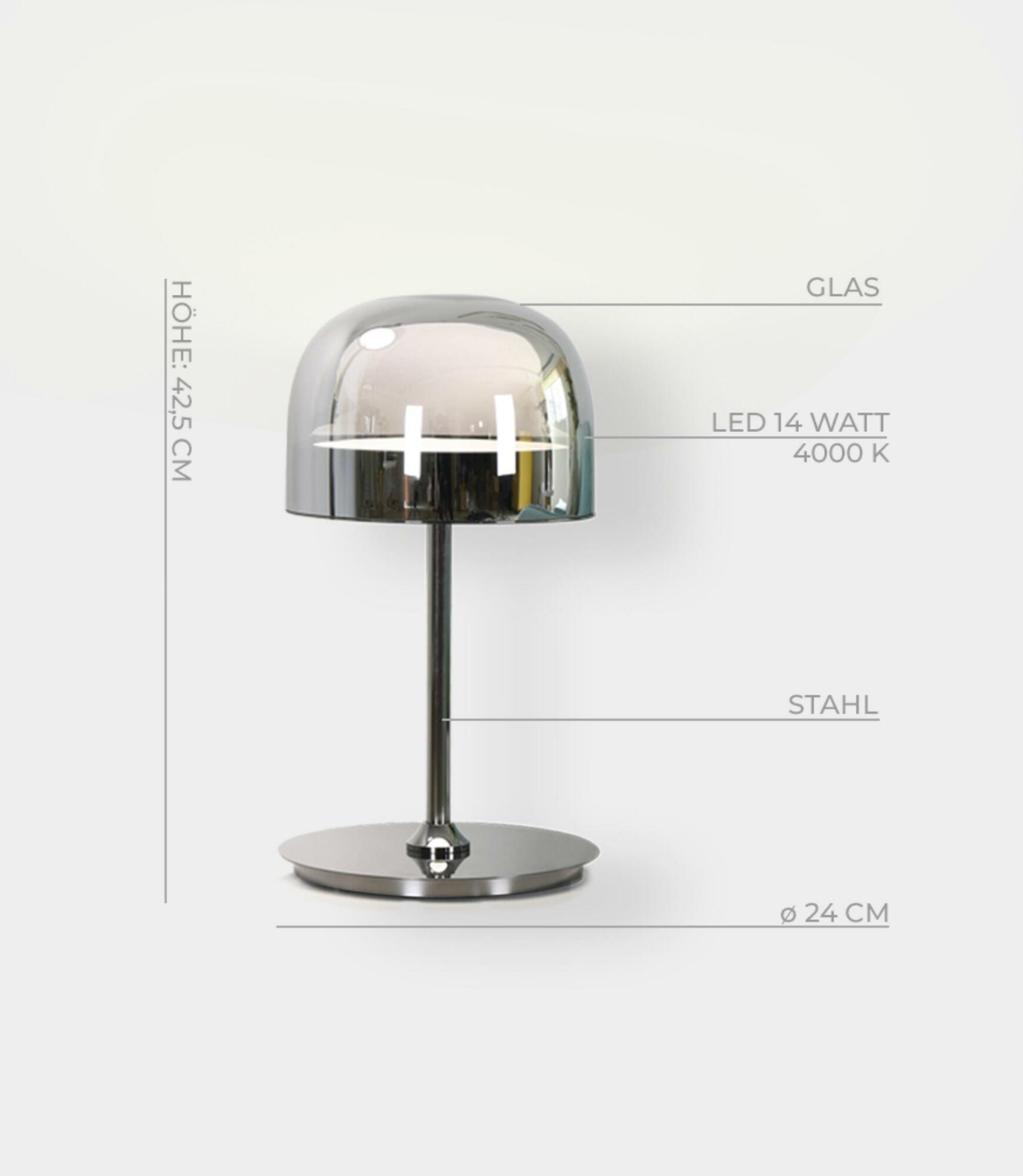 Moderne LED Tischlampe KETO Silber 2