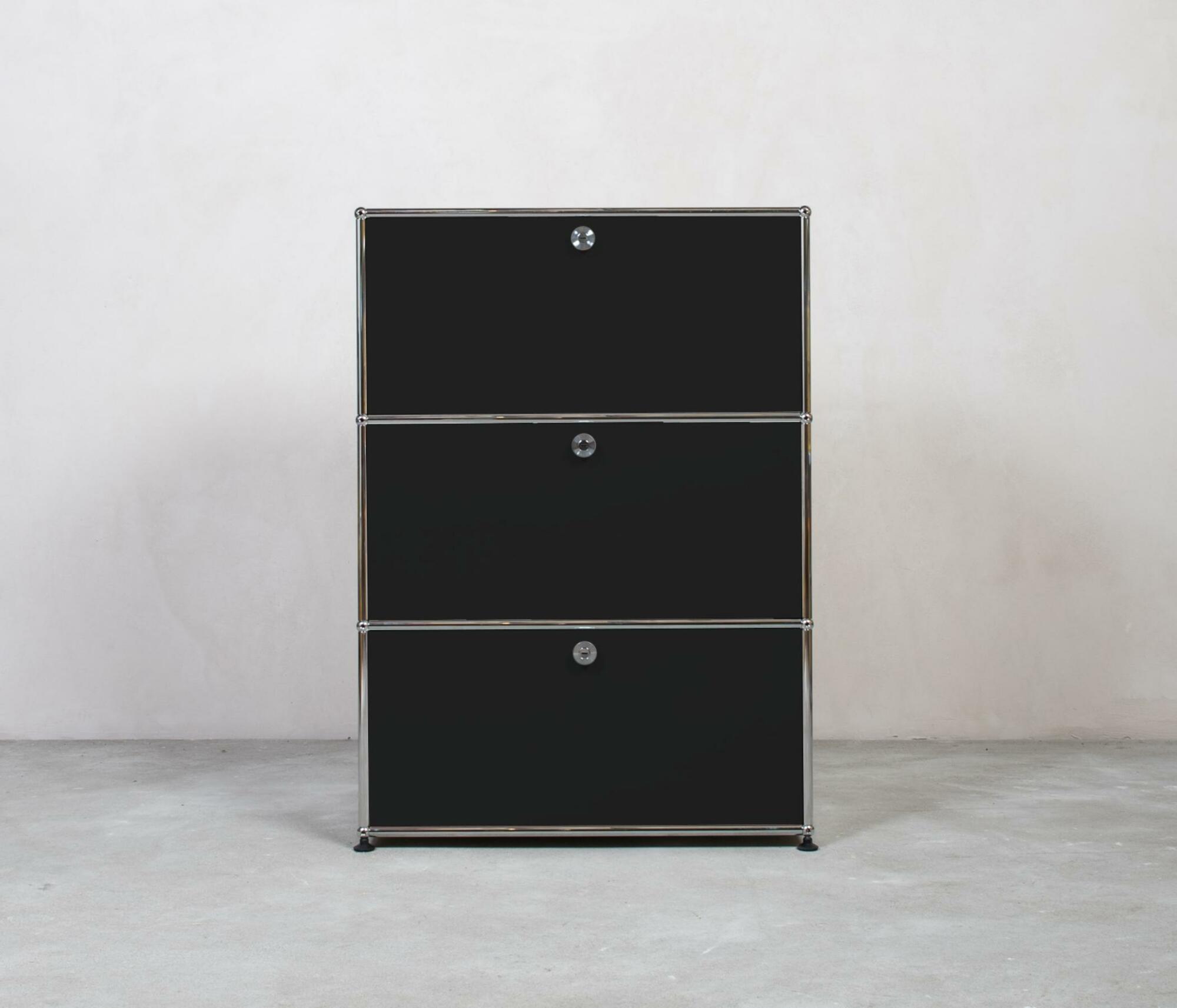 USM Haller Highboard 1x3 Fächer Graphitschwarz 0