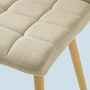 Polsterstuhl Doskie II Leinen / Eiche massiv Beige 2er Set 6