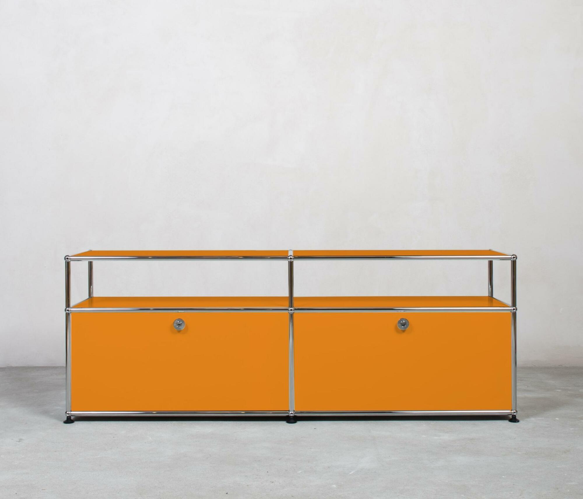 USM Haller Sideboard 2x1 Fächer Aufbau Reinorange 0