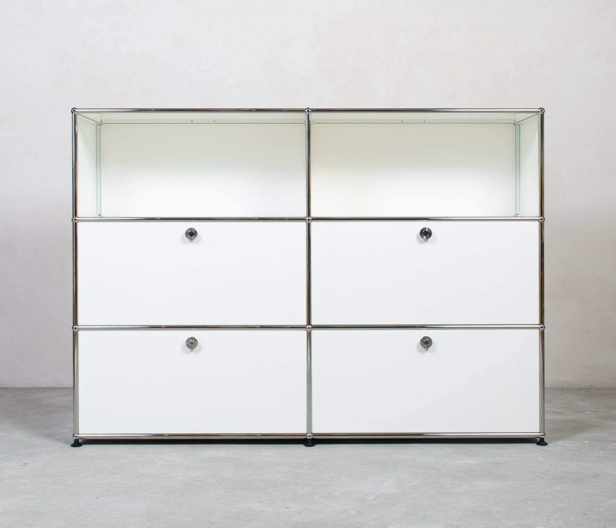 USM Haller Highboard 2x3 Fächer oben offen Reinweiß 0