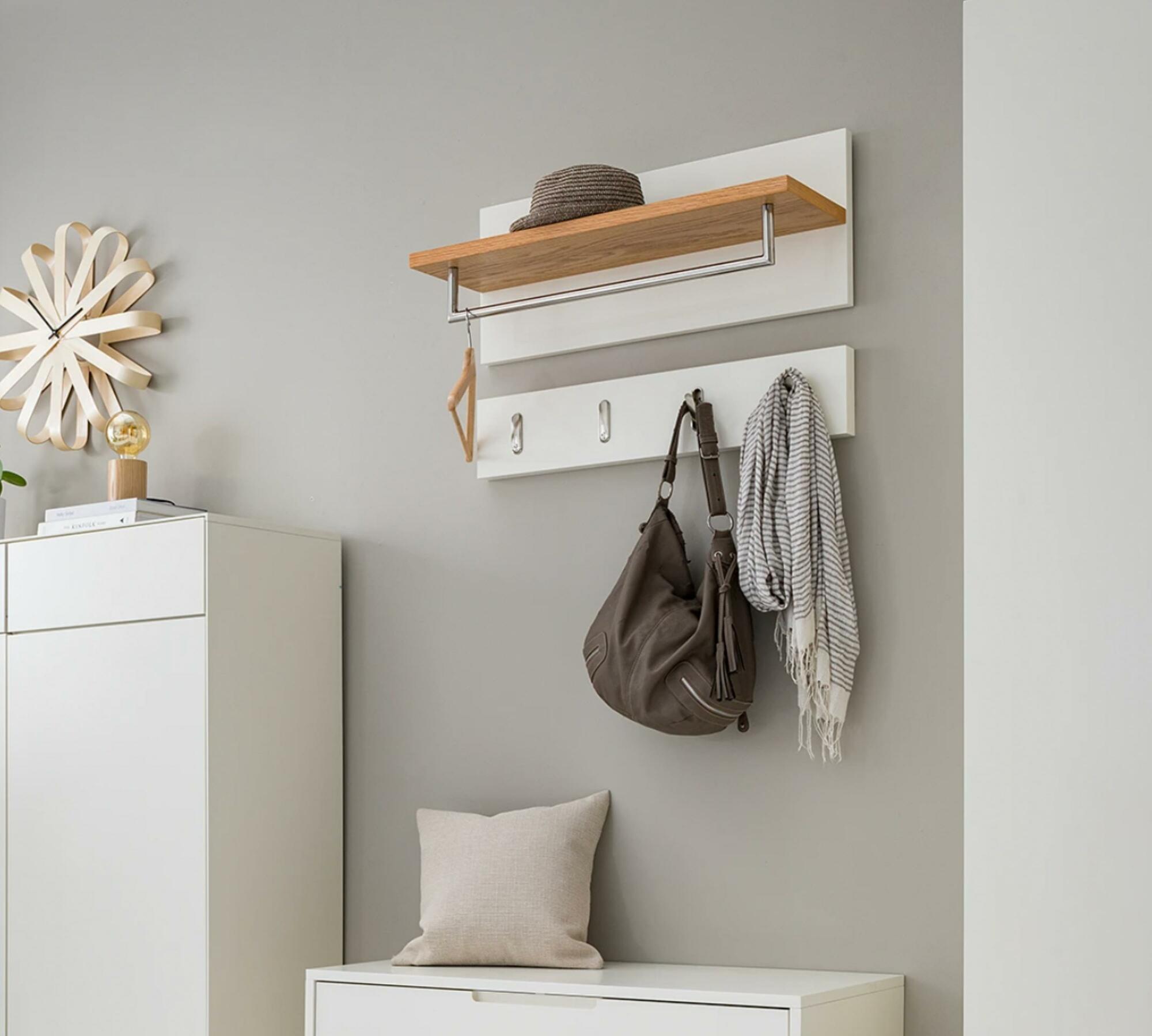 Coat rack with metal hooks White 4