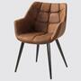 Tufted armchair microfiber cognac 0