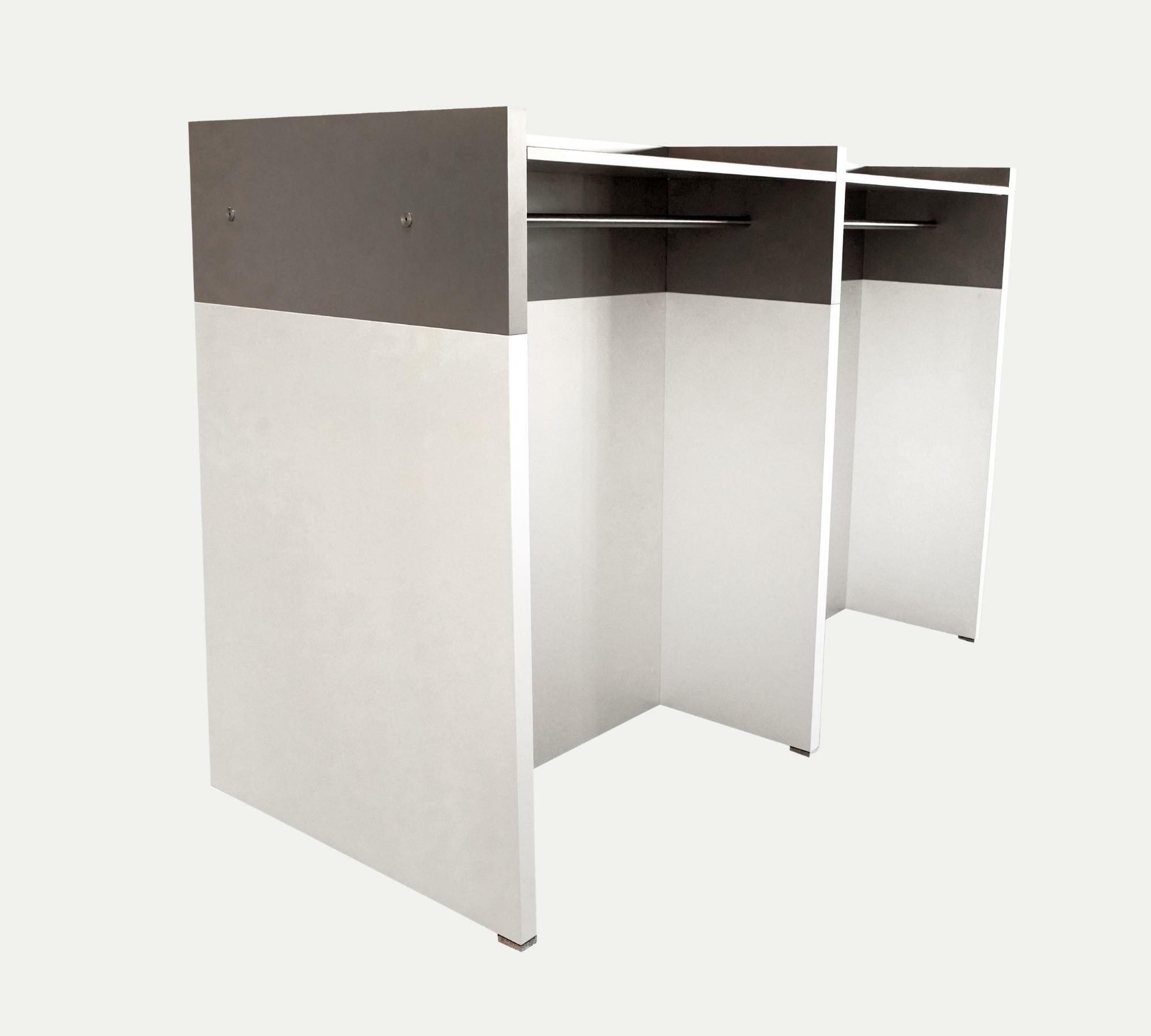 Große Garderobe beidseitig benutzbar Weiß-Grau 0
