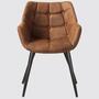 Tufted armchair microfiber cognac 1