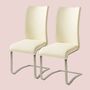 2x High-quality cantilever chairs with real leather cover 0